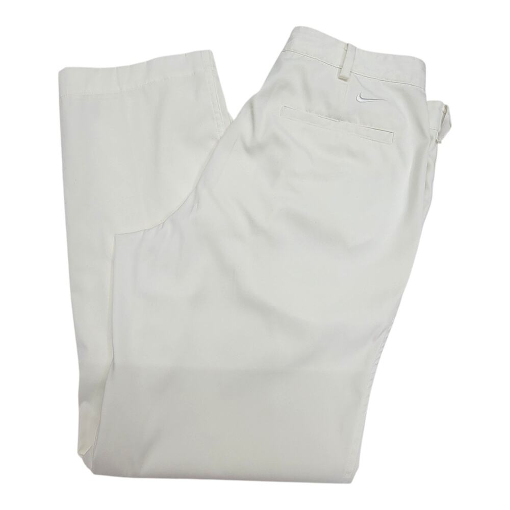 Nike Golf Mens 32x30 White Fit Dry Performance Stretch Chino Pants Swoosh